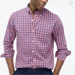 J. Crew Casual Pink and Blue Plaid Shirt